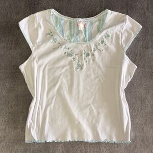 Vintage Y2k Amanda Paige Floral Embroidered Top